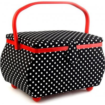 Prima-obchod Kazeta / košík na šití čalouněný, barva 4 černá – Zboží Mobilmania