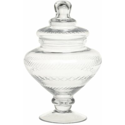 Chic Antique Skleněná dóza s víkem na nožce Clear 23 cm – Hledejceny.cz