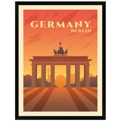 Plakát Země Německo 40X50 cm + černý rám – Zboží Mobilmania