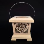 AMADEA Dřevěná lucerna s motivem srdce, masivní dřevo, 9x9x9 cm – Sleviste.cz