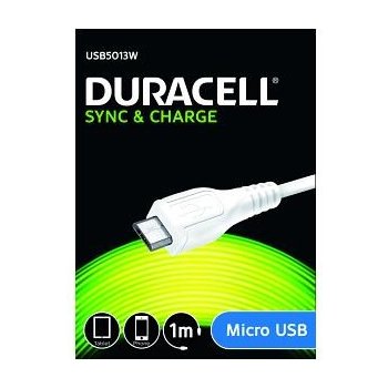 Duracell USB5013W micro USB, 1m, bílý