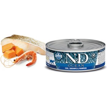 N&D CAT OCEAN Kitten Tuna & Cod & Shrimp & Pumpkin 70 g