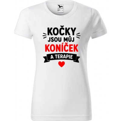 Bílé dámské tričko Kočky jsou můj koníček dárek pro chovatelku koček – Hledejceny.cz