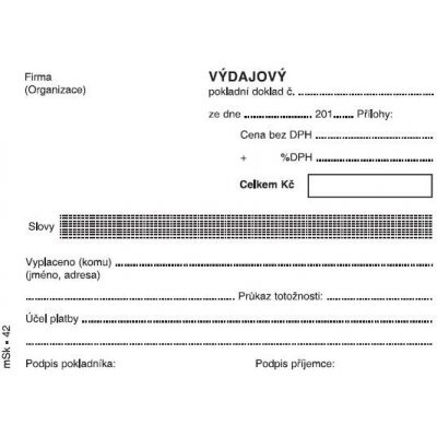 MSK 42 Výdajový pokladní doklad - jednoduchý A6 – Hledejceny.cz