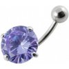 Piercing Šperky4U stříbrný piercing do pupíku světle fialový zirkon BP01001-TZ