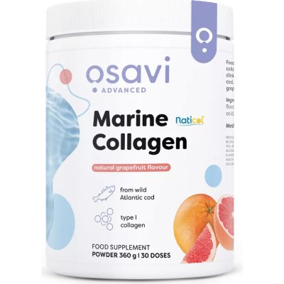 Osavi Marine Collagen Wild Cod Grapefruit, Mořský kolagen z divoké tresky, grep, 360 g