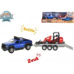 Kids Globe SUV 30 cm na zpětný chod na baterie se světlem a zvukem s bagrem – Hledejceny.cz