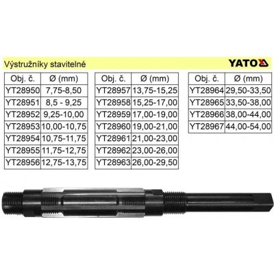 Výstružník nastavitelný HSS - 26 - 29,5mm2 - délka 245mm YATO – Hledejceny.cz