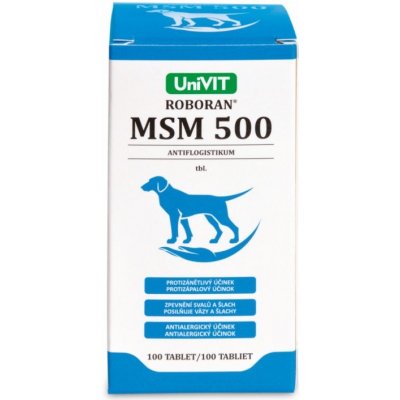 Univit Roboran MSM 500 pro psy 100 tbl – Hledejceny.cz