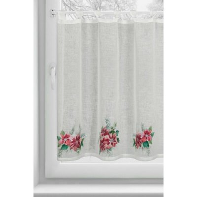 VÁNOČNÍ VITRÁŽKOVÁ ZÁCLONA 3 90X150CM NA POUTKÁCH – Hledejceny.cz