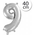 Silver Mini fóliový balón 9 stříbrný
