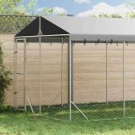 vidaXL Venkovní psí kotec se střechou stříbrný 300 x 4,5 x 250 cm – Sleviste.cz