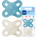 Mam silikon dudlík Start s krabičkou Boy modrá/smetanová 2 ks – Sleviste.cz