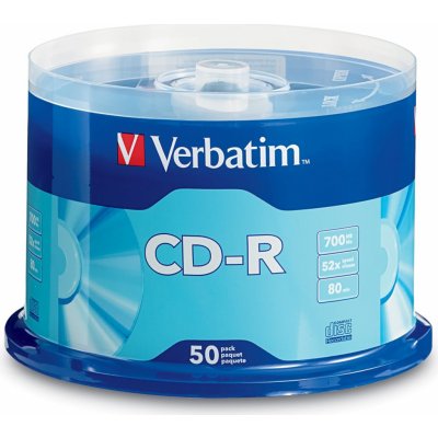 Verbatim CD-R 700MB 52x, AZO, spindle, 50ks (43351) – Zboží Živě