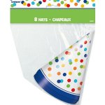 Unique Čepičky na party papírové Rainbow Polka Dots 8 ks – Zboží Dáma