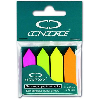 Samolepící bloček Concorde šipky , 11x43mm , 4x40 listů – Hledejceny.cz