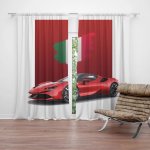 Sablio Závěs Ferrari Italská vlajka na červeném bloku: 2ks 140x250cm – Hledejceny.cz