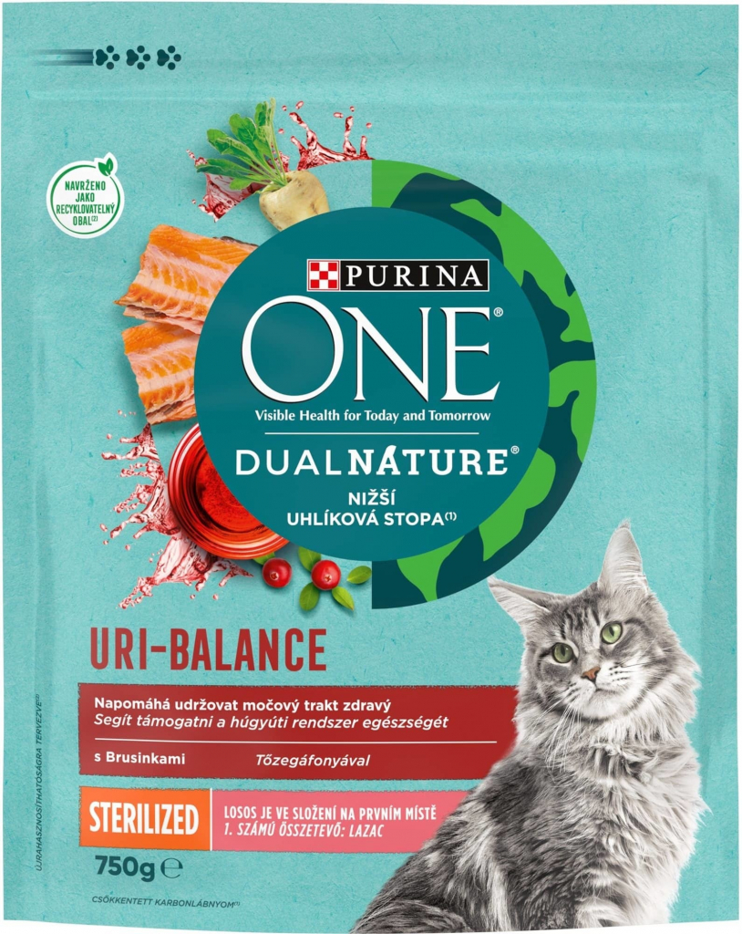 Purina ONE DualNature Sterilized losos s brusinkou 0,75 kg