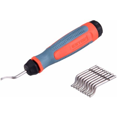 EXTOL PREMIUM 8803680 odhrotovač univerzální, dřík 3,2mm +10ks nožů HSS Co 5% – Sleviste.cz
