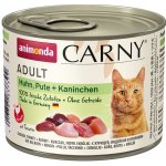 Carny Adult kuřecí krůtí a králičí maso 24 x 200 g