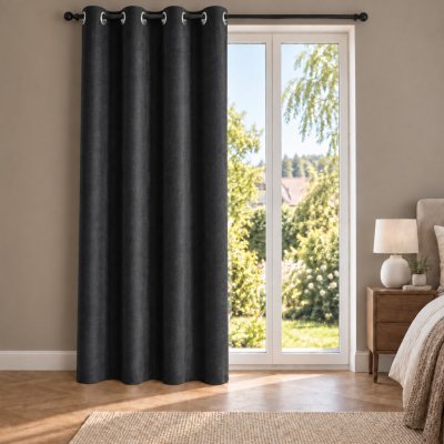 MyBestHome GOLD 100% zatemňující závěs CALISTA černý s kroužky 140×250 cm – Hledejceny.cz