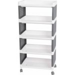Regál MagicHome Rolly, plastový, 5 polic, 49x29x97 cm, na kolečkách – Hledejceny.cz