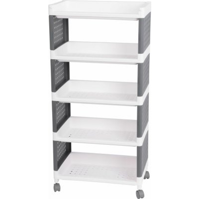 Regál MagicHome Rolly, plastový, 5 polic, 49x29x97 cm, na kolečkách – Hledejceny.cz