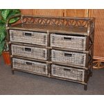 Ratanová komoda 6 zásuvek hnědá – Zboží Mobilmania