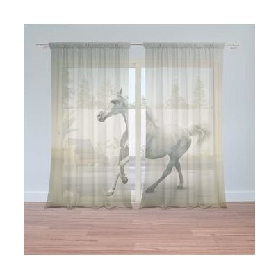 Sablio Záclony Bílý kůň 2: 2ks 150x250cm – Hledejceny.cz