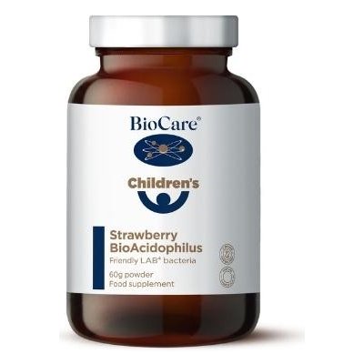 BioCare BioAcidophilus probiotika pro děti s jahodovou příchutí v prášku 60 g