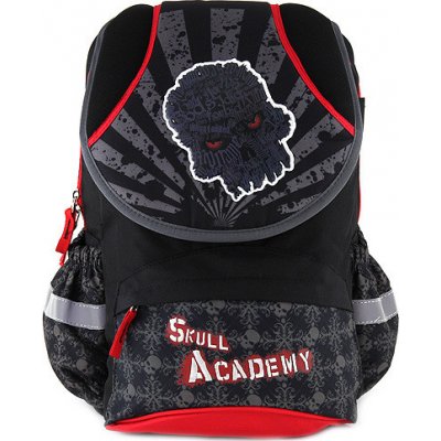 Target batoh Skull Academy červené zipy