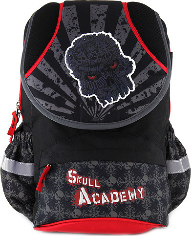 Target batoh Skull Academy červené zipy