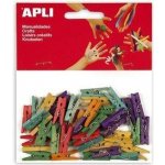 APLI Kolíčky dřevěné na prádlo barevné malé 45 ks – Zboží Dáma