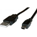 Roline 11.02.8708 USB 2.0 kabel USB A(M) - miniUSB 5pin B(M), 0,8m, černý