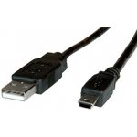 Roline 11.02.8719 USB 2.0 kabel USB A(M) - miniUSB 5pin B(M), 1,8m, černý – Hledejceny.cz