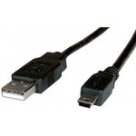 Roline 11.02.8708 USB 2.0 kabel USB A(M) - miniUSB 5pin B(M), 0,8m, černý – Zboží Živě