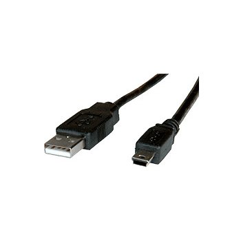 Roline 11.02.8708 USB 2.0 kabel USB A(M) - miniUSB 5pin B(M), 0,8m, černý