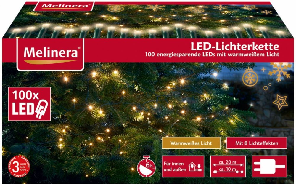 MELINERA® Světelný LED řetěz (teplá bílá) | Srovnanicen.cz