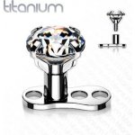 Šperky4U Kompletní microdermal piercing čirý zirkon MD030C-03 – Zboží Dáma