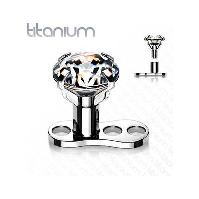 Šperky4U Kompletní microdermal piercing čirý zirkon MD030C-03 – Zboží Dáma