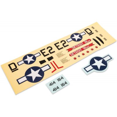 E-flite UMX P-51D Mustang 0.49m „Detroit Miss“: Samolepky