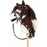 Uzdečka QHP Luxury Stitched Hobby Horse tmavě hnědá – Zboží Mobilmania