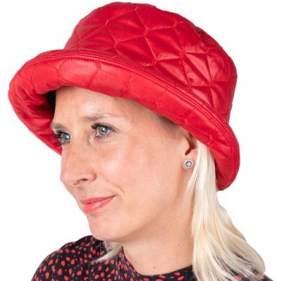 Prošívaný dámský nepromokavý klobouk červený – Zboží Mobilmania