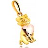 Přívěsky Šperky Eshop Lesklý přívěsek z kombinovaného zlatasedící kočička se srdcem S4GG243.12