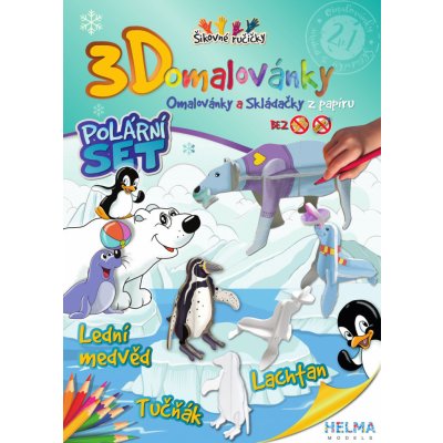 3D omalovánka A4 SET Polární medvěd lachtan tučňák – Zboží Mobilmania