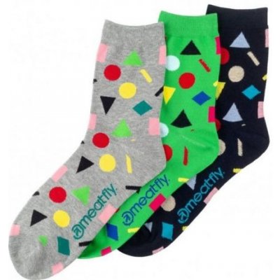 Meatfly 3 PACK ponožky Multi Shape socks S19 Multipack