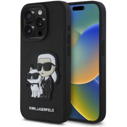 Karl Lagerfeld Ochranný na iPhone 15 Pro MAX - Karl Lagerfeld, Saffiano Karl and Choupette Black KLHCP15XSANKCPK