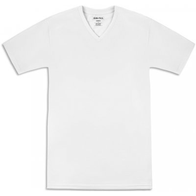 John & Paul V-neck tričko Bílé