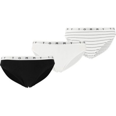 Tommy Hilfiger TOMMY COTTON-3P BIKINI PRINT Dámské kalhotky černá – Zboží Dáma