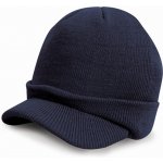 Result Winter Essentials Vojenská pletená čepice s krátkým tvarovaným kšiltem modrá námořní RC60 – Hledejceny.cz